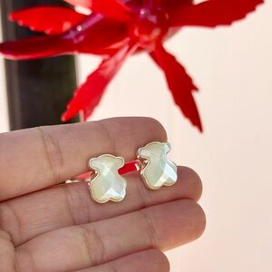 Tous Silver and Cream Bear Earrings